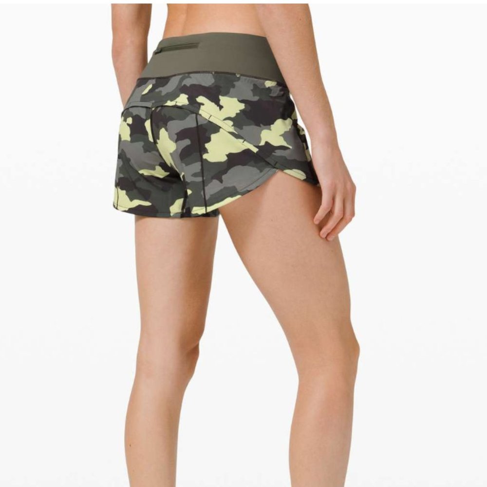 Lululemon Speed Up mid rise lined shorts (Heritage 365 Camo Crispin Green)-8